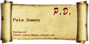 Pete Damos névjegykártya